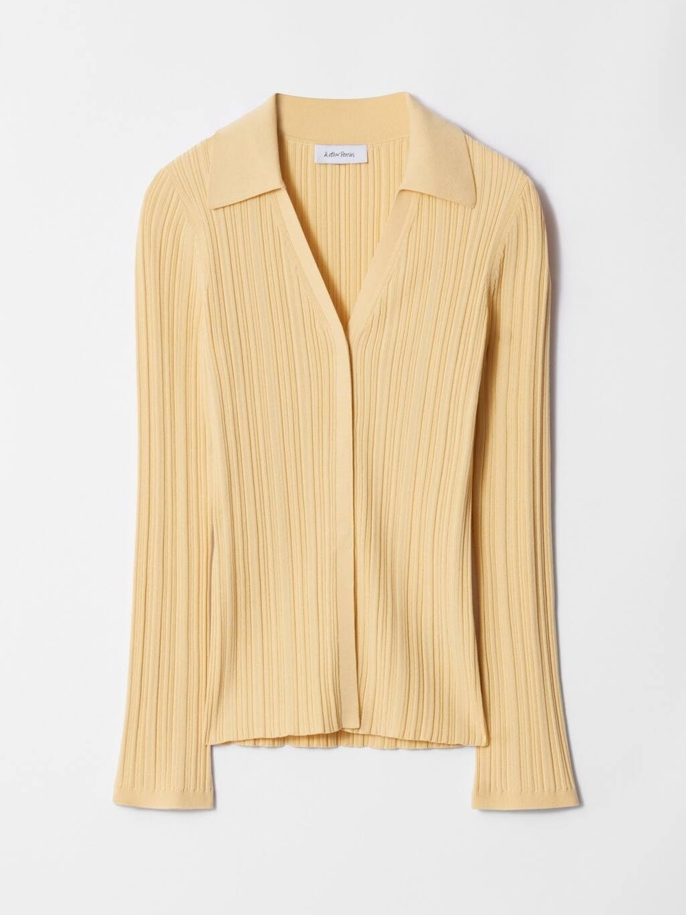 & Other Stories Yellow Ribbed Cardigan